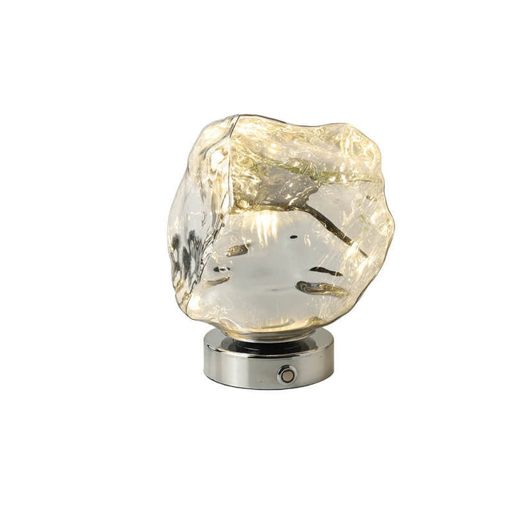 Contemporary Creative Lava Stone Glass Iron 1-Light Table Lamp For Bedroom