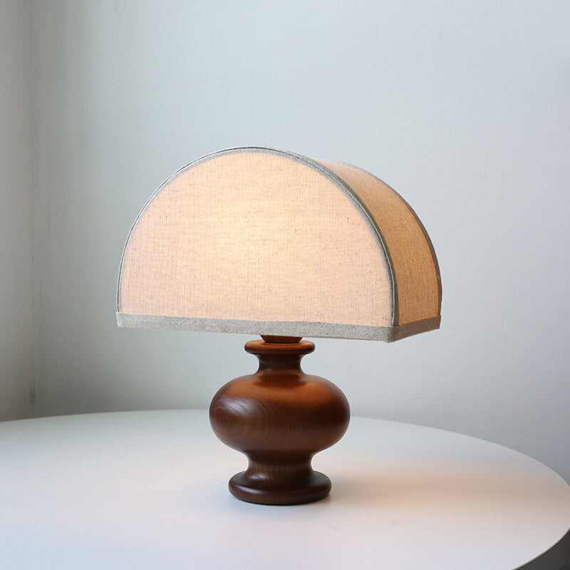 Japanese Wabi-Sabi Table Lamp in Ash Wood &amp; Fabric — Living Room Lighting | Havora