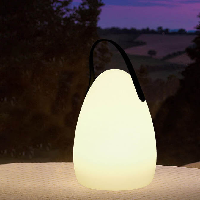 Modern Simplicity PE Plastic Round Square Hand LED Table Lamp For Outdoor Patio