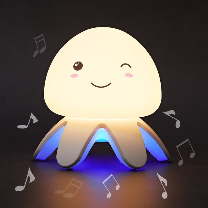 Contemporary Creative Silicone Jellyfish Music USB Rechargeable Remote Control LED Night Light Table Lamp