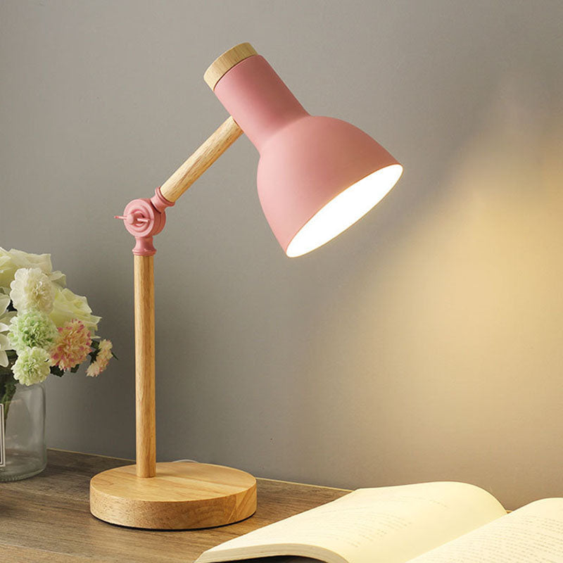 Contemporary Nordic Iron &amp; Wood Table Lamp for Study | Havora Designer Lighting