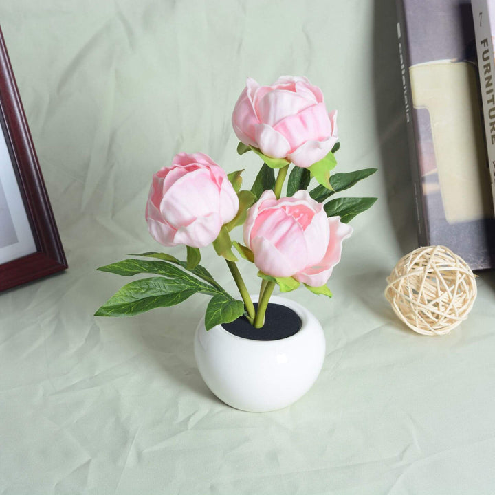 Cloth &amp; Ceramic Night Light, Floral Creative Design for Bedside | Havora Lighting