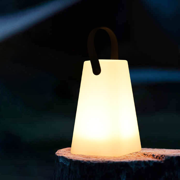 Modern Simplicity PE Plastic Round Square Hand LED Table Lamp For Outdoor Patio