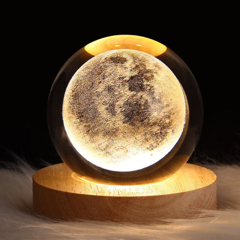 Creative Star System Crystal &amp; Wood Night Light for Kids Bedroom | Havora Designer Lighting