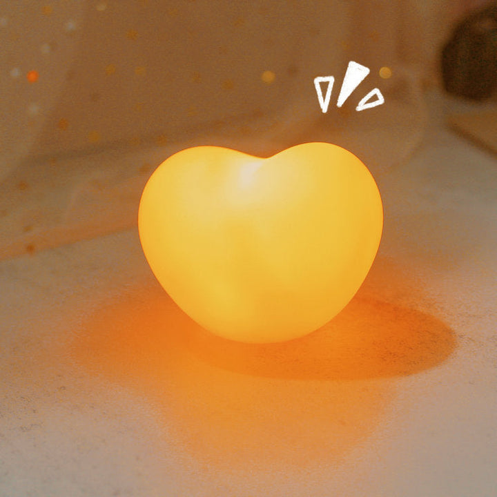 Contemporary Creative Rubber Coating Heart LED Night Light Table Lamp For Bedroom