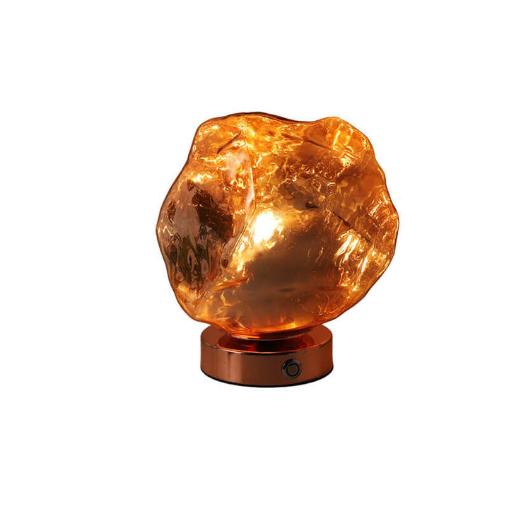 Contemporary Creative Lava Stone Glass Iron 1-Light Table Lamp For Bedroom