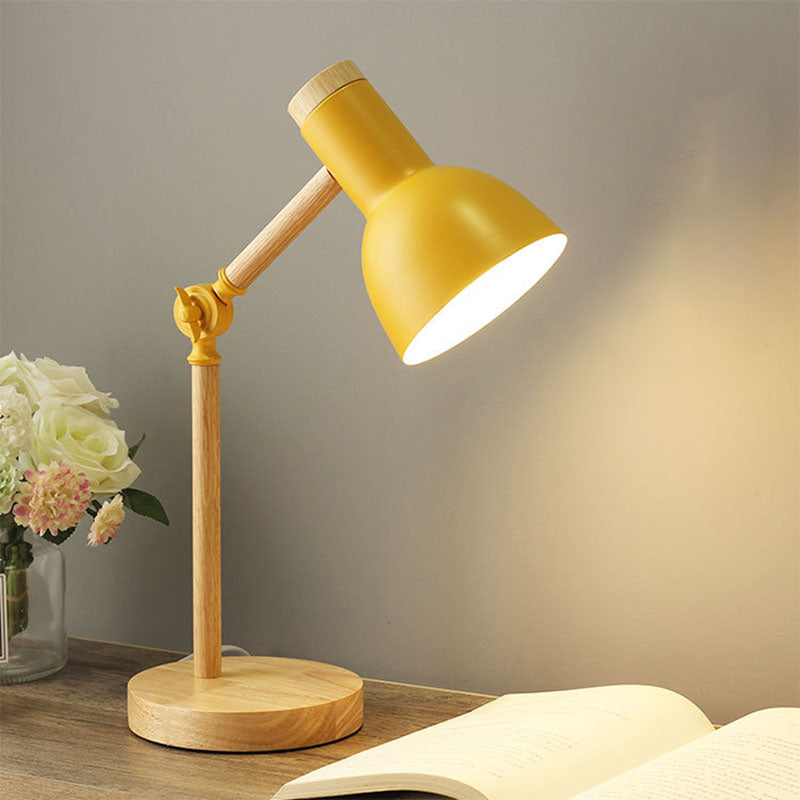 Contemporary Nordic Iron &amp; Wood Table Lamp for Study | Havora Designer Lighting