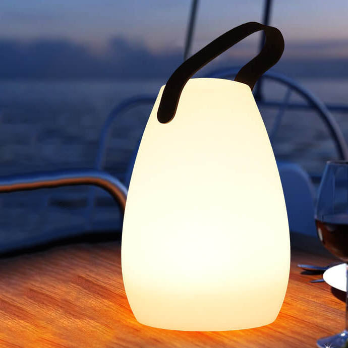 Modern Simplicity PE Plastic Round Square Hand LED Table Lamp For Outdoor Patio