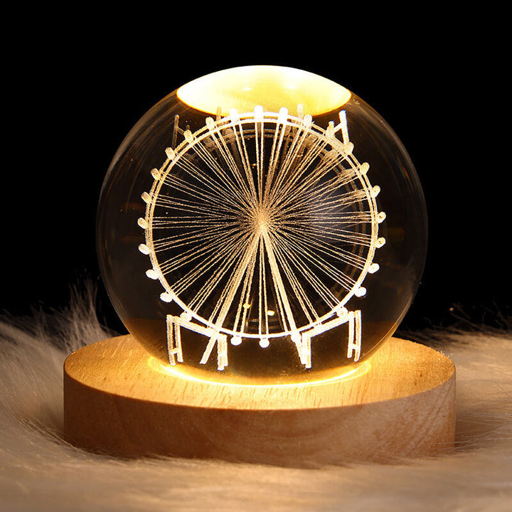 Creative Star System Crystal &amp; Wood Night Light for Kids Bedroom | Havora Designer Lighting