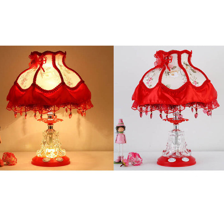 Fabric &amp; Glass Table Lamp, European Wedding Design for Living Room | Havora Lighting