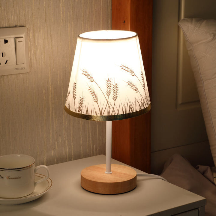 Contemporary Nordic Table Lamp in Solid Wood &amp; Fabric — Living Room Lighting | Havora