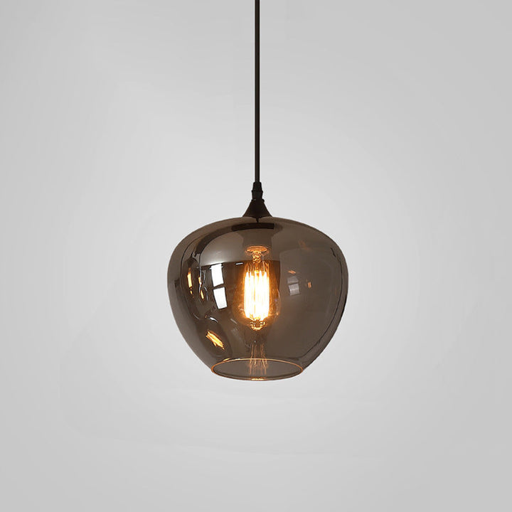 Modern Smoke Gray Glass 1-Light LED Pendant Light