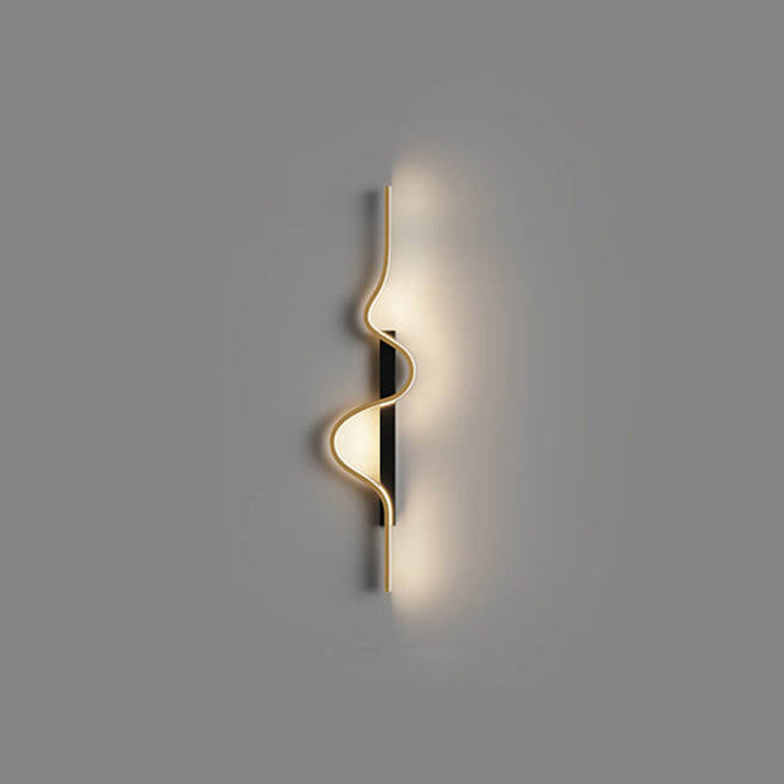 Modern Minimalist Long Wave Design Aluminum Iron LED Wall Sconce Lamp For Living Room