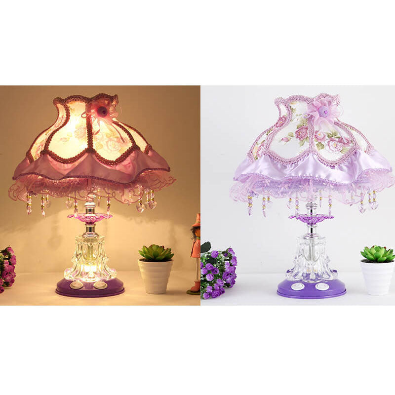 Fabric &amp; Glass Table Lamp, European Wedding Design for Living Room | Havora Lighting