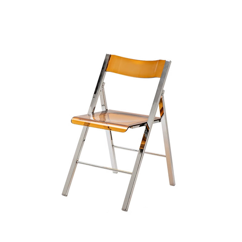 Contemporary Nordic Square Iron PET Foldable Dining Chair For Dining Room