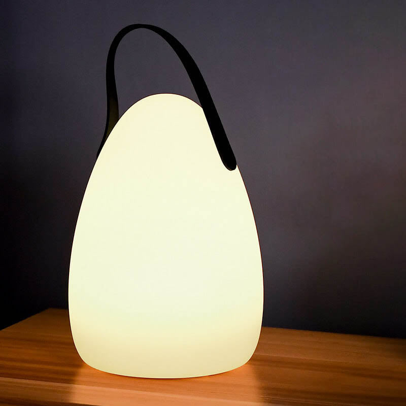 Modern Simplicity PE Plastic Round Square Hand LED Table Lamp For Outdoor Patio