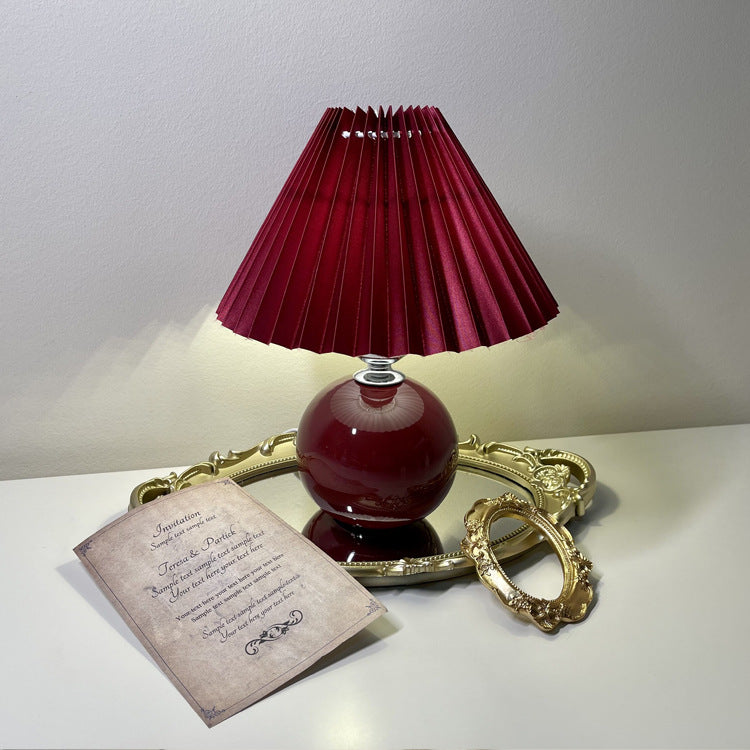 Ceramic &amp; Fabric Table Lamp, Modern Minimalist Design for Bedroom | Havora Lighting