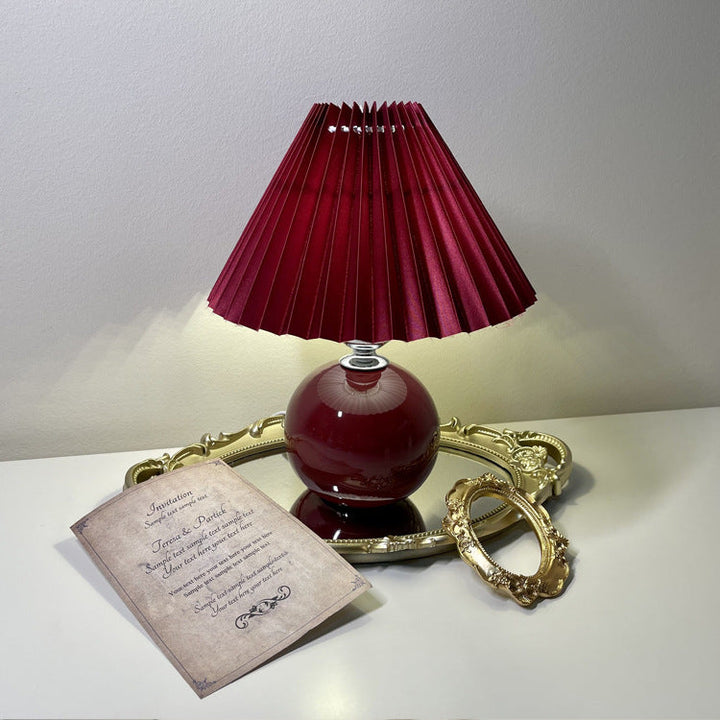 Ceramic &amp; Fabric Table Lamp, Modern Minimalist Design for Bedroom | Havora Lighting