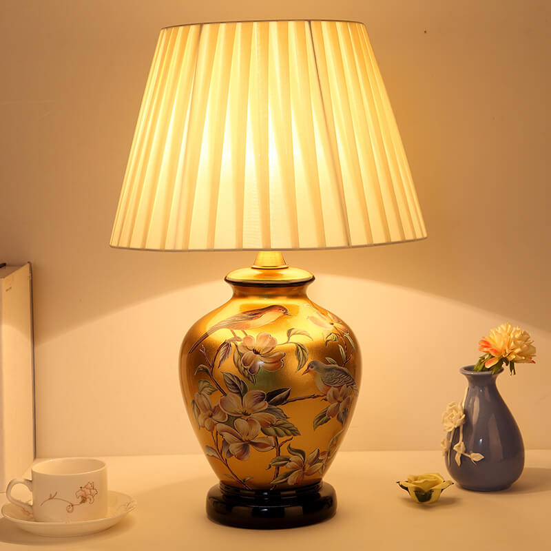 Modern Creative Warm Ceramic Cylindrical 1-Light Table Lamp