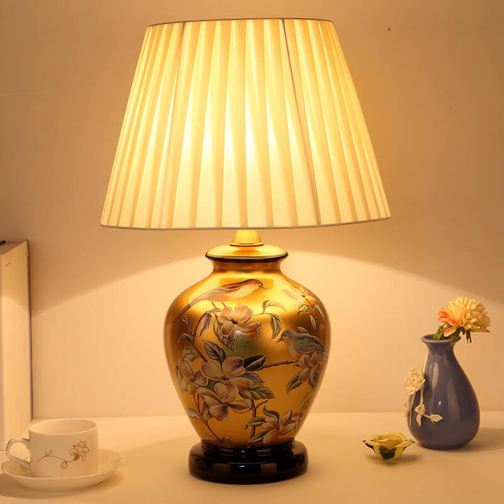 Modern Creative Warm Ceramic Cylindrical 1-Light Table Lamp