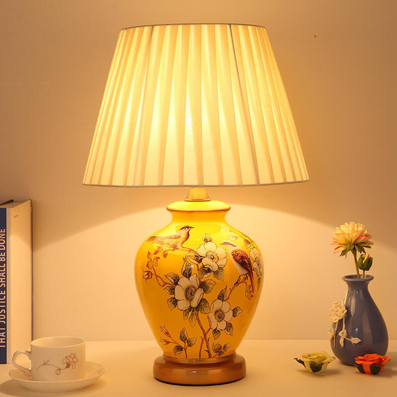 Modern Creative Warm Ceramic Cylindrical 1-Light Table Lamp