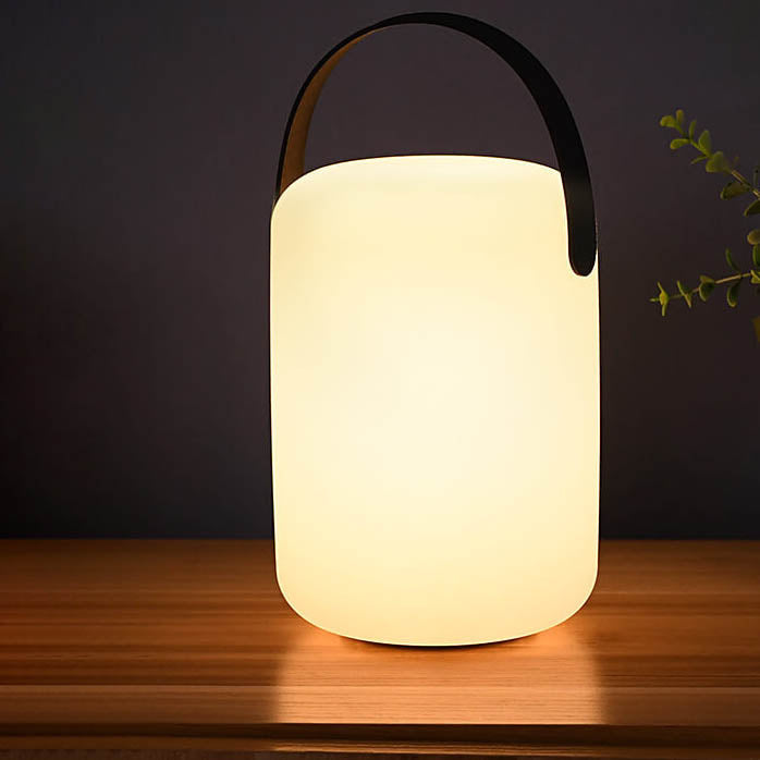 Modern Simplicity PE Plastic Round Square Hand LED Table Lamp For Outdoor Patio
