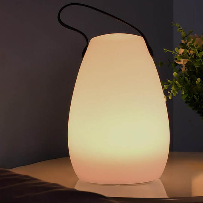 Modern Simplicity PE Plastic Round Square Hand LED Table Lamp For Outdoor Patio