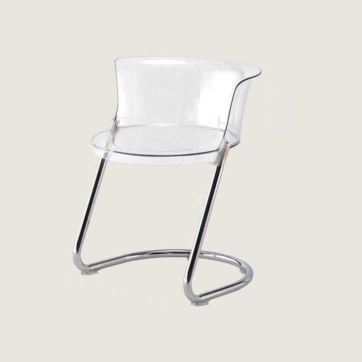 Modern Minimalist Curved PC Iron Dining Chair Backrest Armless For Dining Room