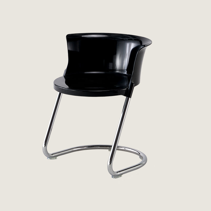Modern Minimalist Curved PC Iron Dining Chair Backrest Armless For Dining Room