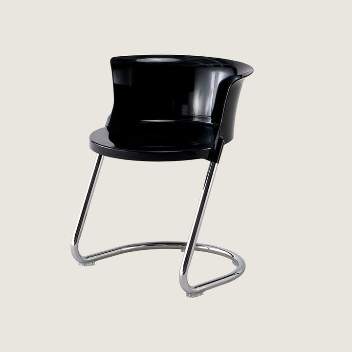 Modern Minimalist Curved PC Iron Dining Chair Backrest Armless For Dining Room