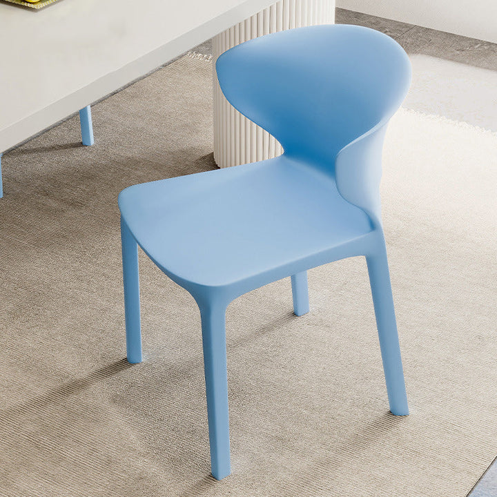 Contemporary Scandinavian PP Plastic Square Ergonomivally Design Stackable Dining Chair Backrest For Dining Room