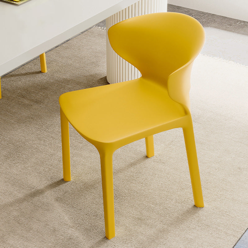 Contemporary Scandinavian PP Plastic Square Ergonomivally Design Stackable Dining Chair Backrest For Dining Room