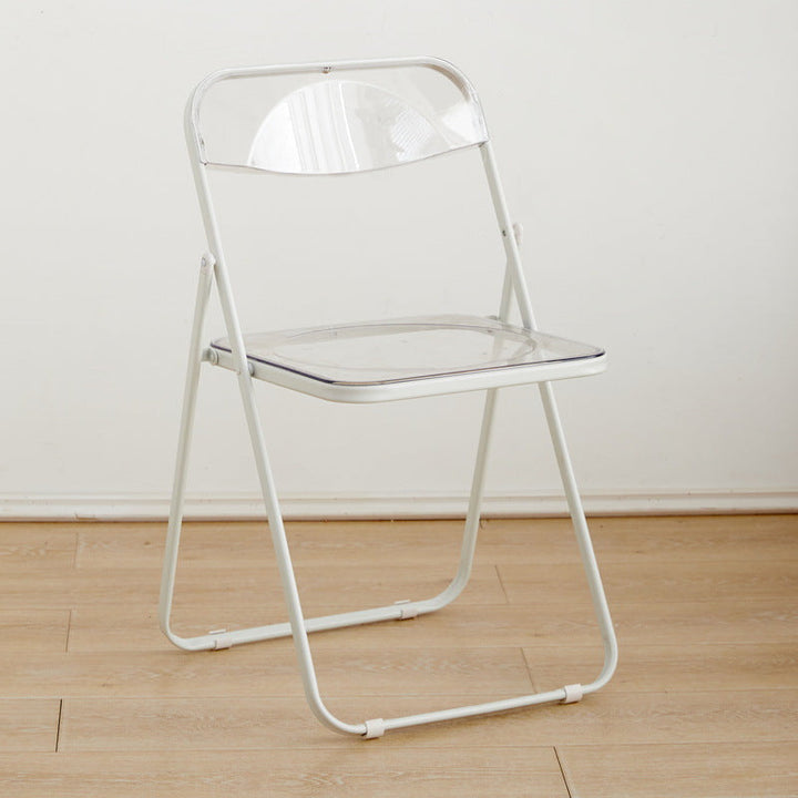 Modern Minimalist Rectangular PVC Iron Dining Chair Backrest Armless For Dining Room