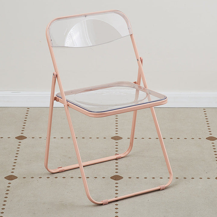 Modern Minimalist Rectangular PVC Iron Dining Chair Backrest Armless For Dining Room