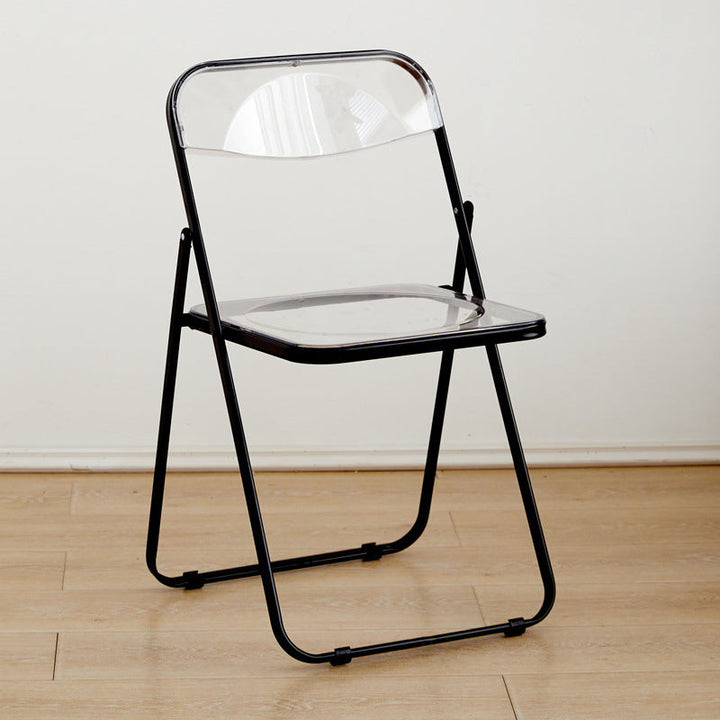 Modern Minimalist Rectangular PVC Iron Dining Chair Backrest Armless For Dining Room