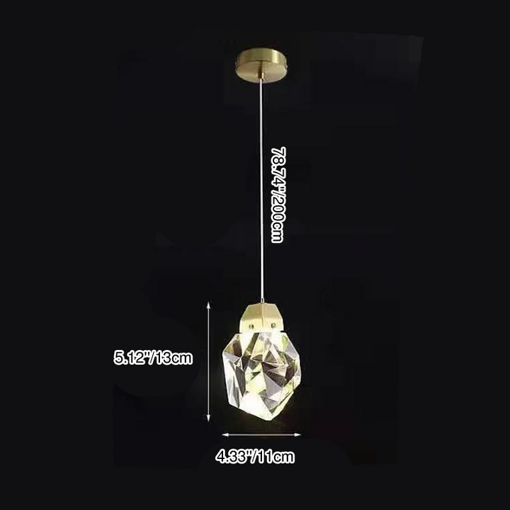 Modern Stone Shape 1-Light Crystal LED Pendant Light