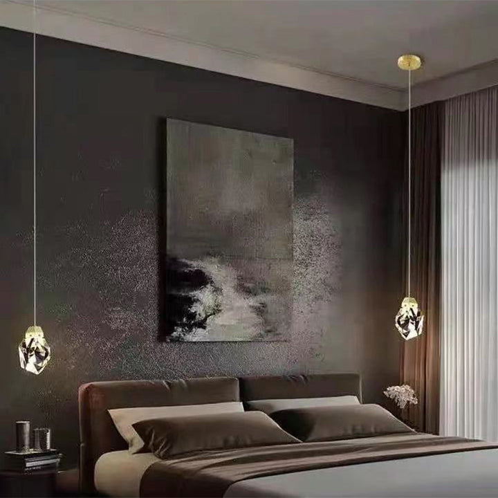 Modern Stone Shape 1-Light Crystal LED Pendant Light