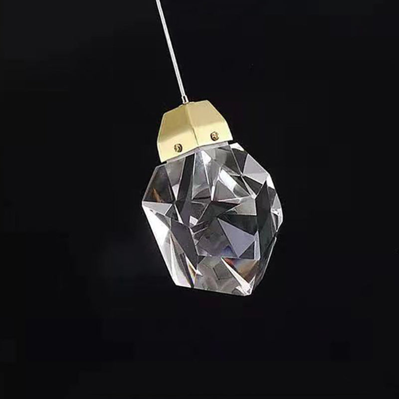 Modern Stone Shape 1-Light Crystal LED Pendant Light