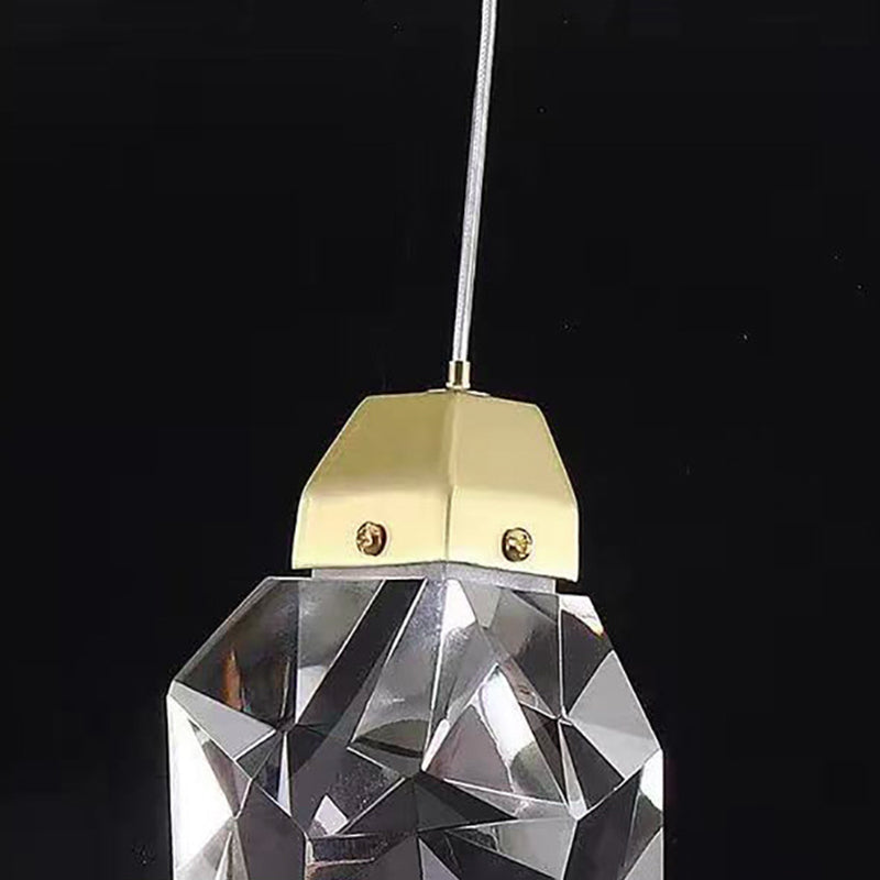Modern Stone Shape 1-Light Crystal LED Pendant Light