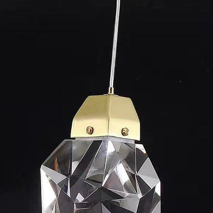 Modern Stone Shape 1-Light Crystal LED Pendant Light