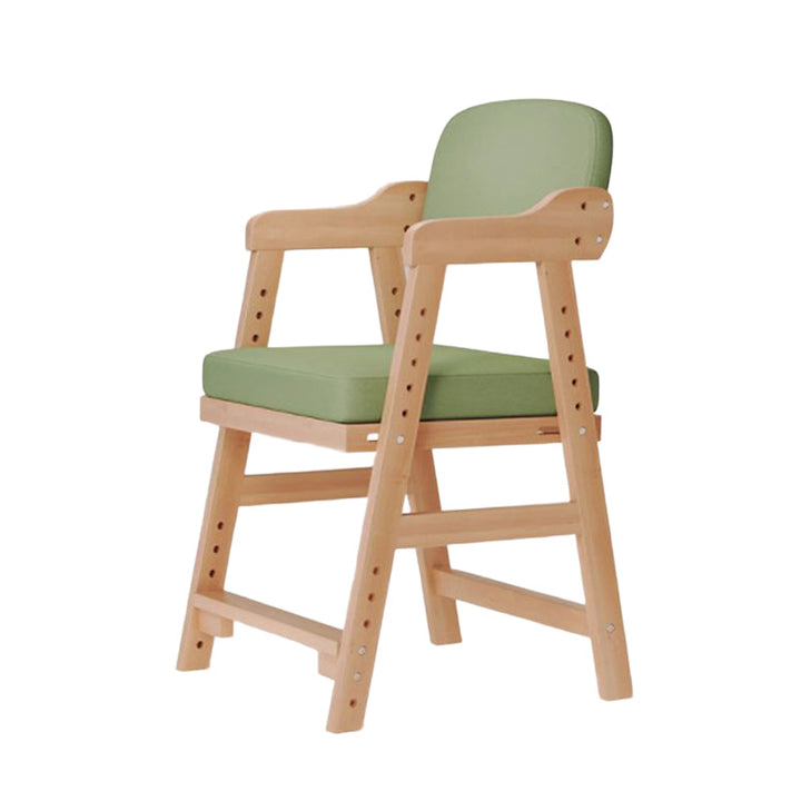 Modern Minimalist Adjustable Solid Pine Wood Cotton Linen Foam Sponge Kids Chair For Bedroom