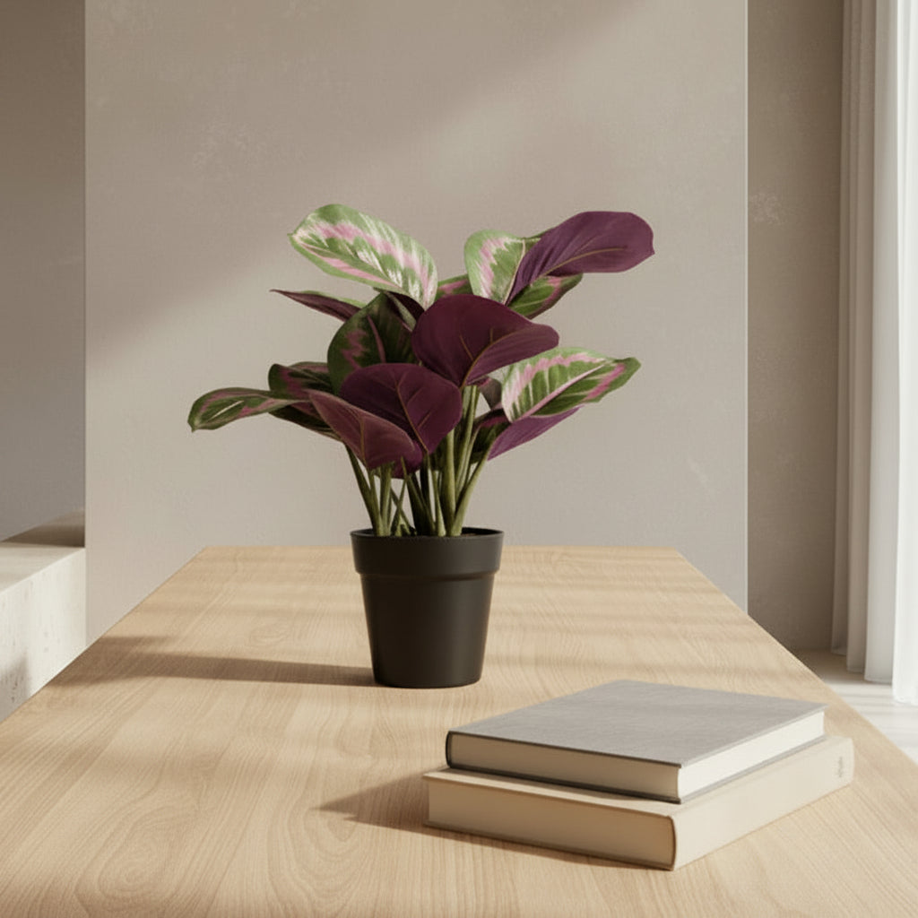 Striped Calathea Plant - Realistic Faux