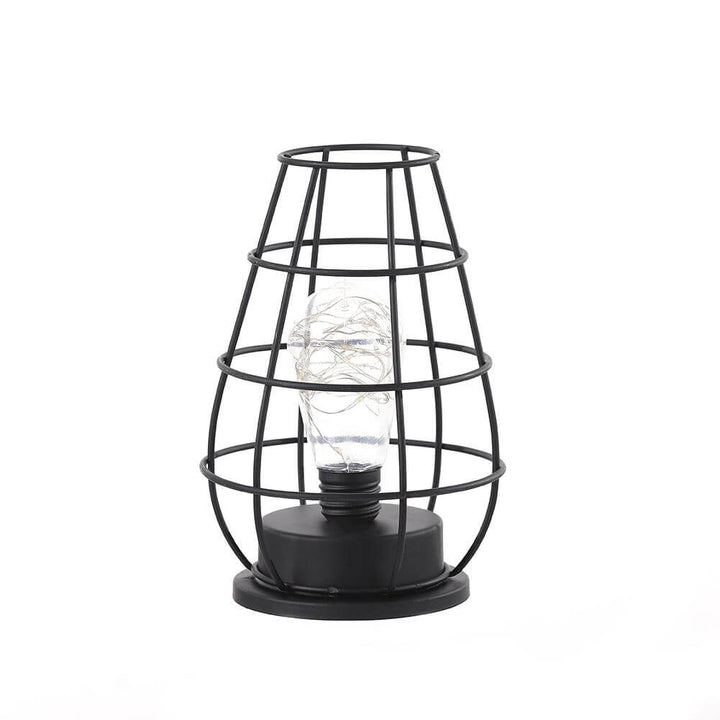 Retro Wrought Iron Wine Bottle Night Light Table Lamp