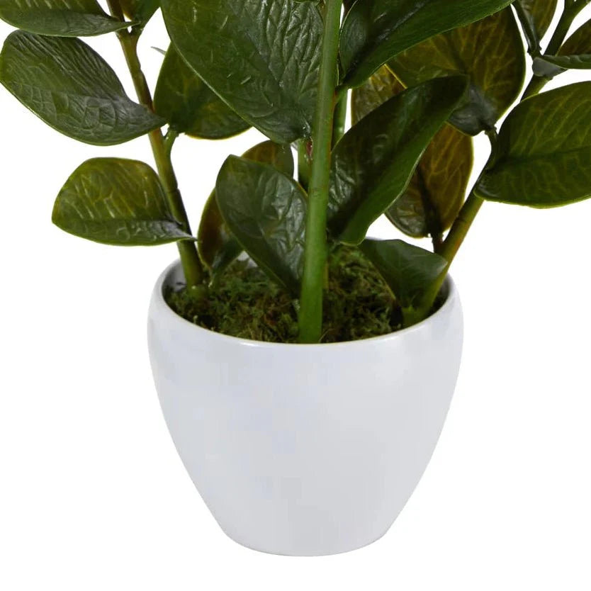 Lush ZZ Plant in Planter - Realistic Faux