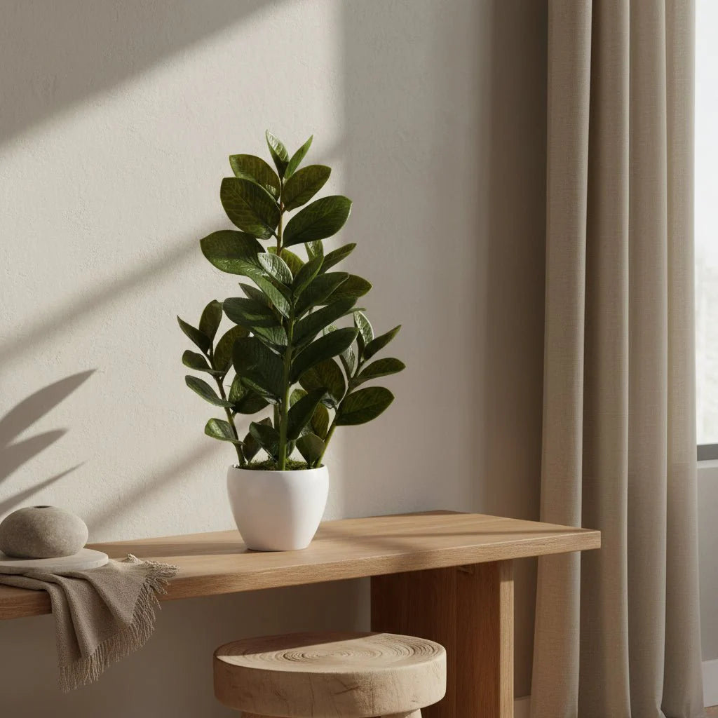 Lush ZZ Plant in Planter - Realistic Faux